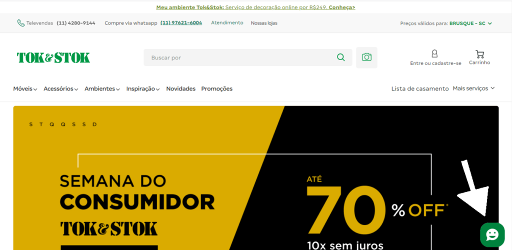Captura de tela do site