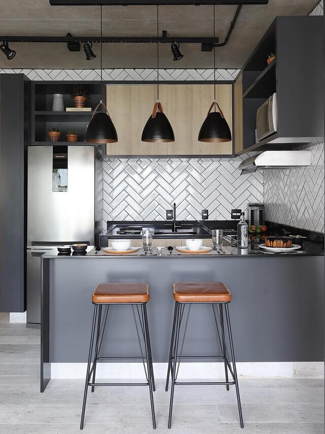 7 cozinhas preta e cinza para você se inspirar