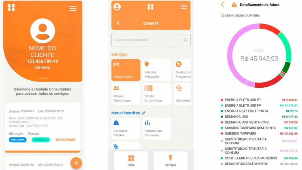WhatsApp Copel: Telefones, Ouvidoria, SAC 0800, e demais formas de contato 2 Prints de dentro do App da Copel