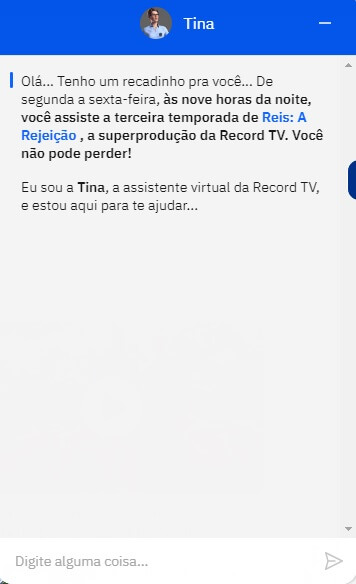 WhatsApp Record: Telefone, SAC, Atendimento Virtual e muito mais! 2 Chat com assistente virtual Record