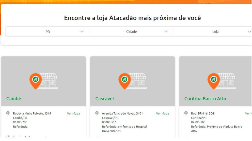 WhatsApp Atacadão: Telefone SAC, Atendimento Digital e muito mais! 3 Página de busca de lojas Atacadão