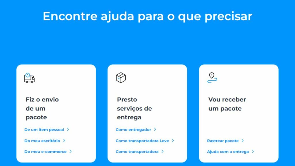 Print do FAQ da Loggi