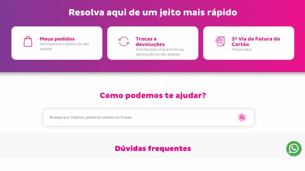 Print do FAQ Marisa