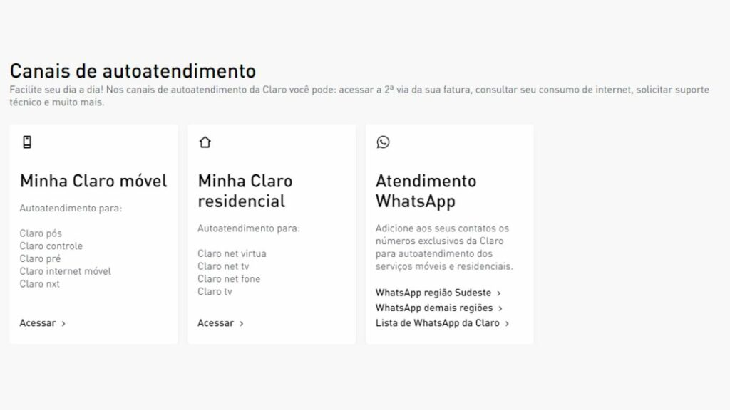 WhatsApp Nextel: Telefone, SAC 0800, Ouvidoria e demais formas de contato! 2 Print do canal de autoatendimento