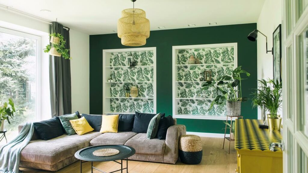 Modelos de sofá: como escolher o ideal para sua sala 4 Sofá com chaise numa sala decorada