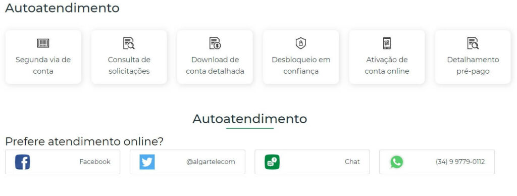Autoatendimento Algar Telecom