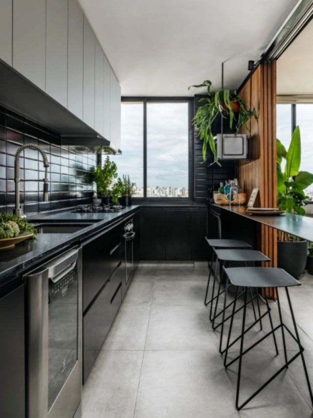 Cozinha moderna preta