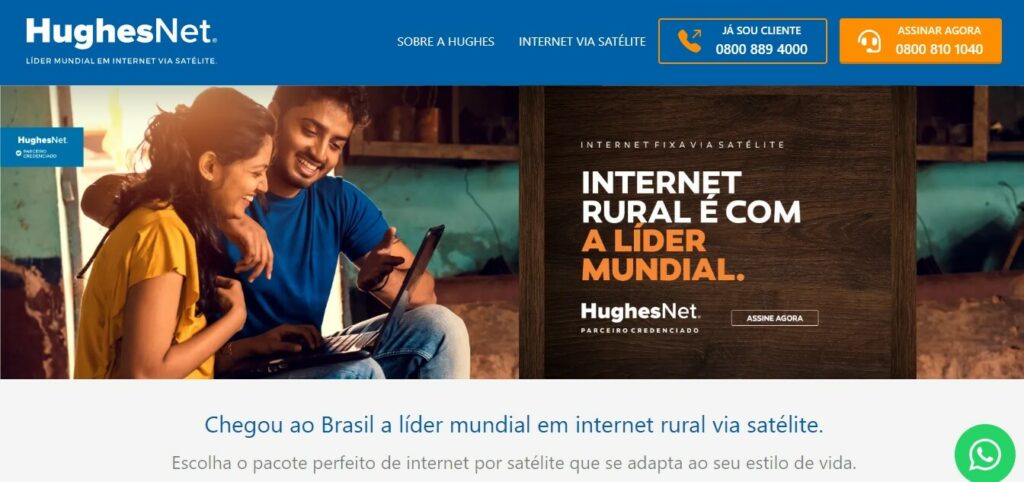 Página inicial HughesNet