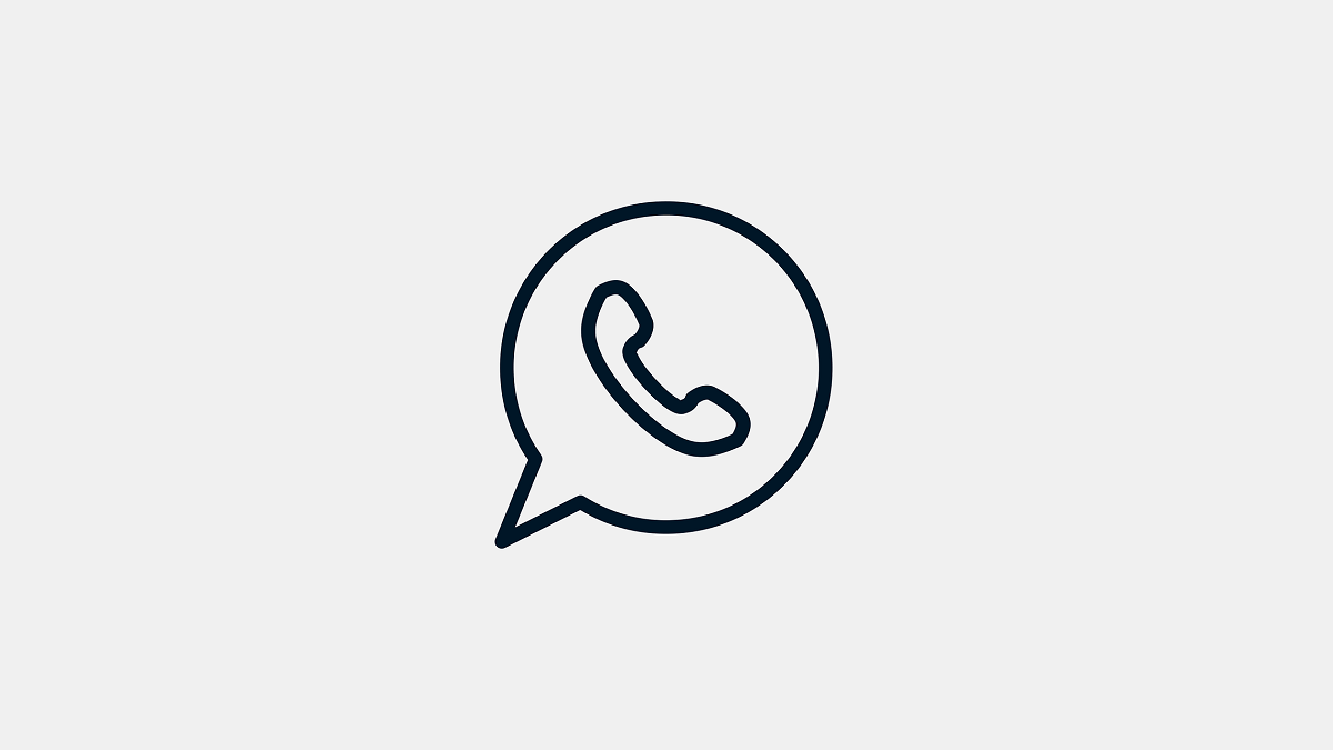 Símbolo do WhatsApp em preto e branco