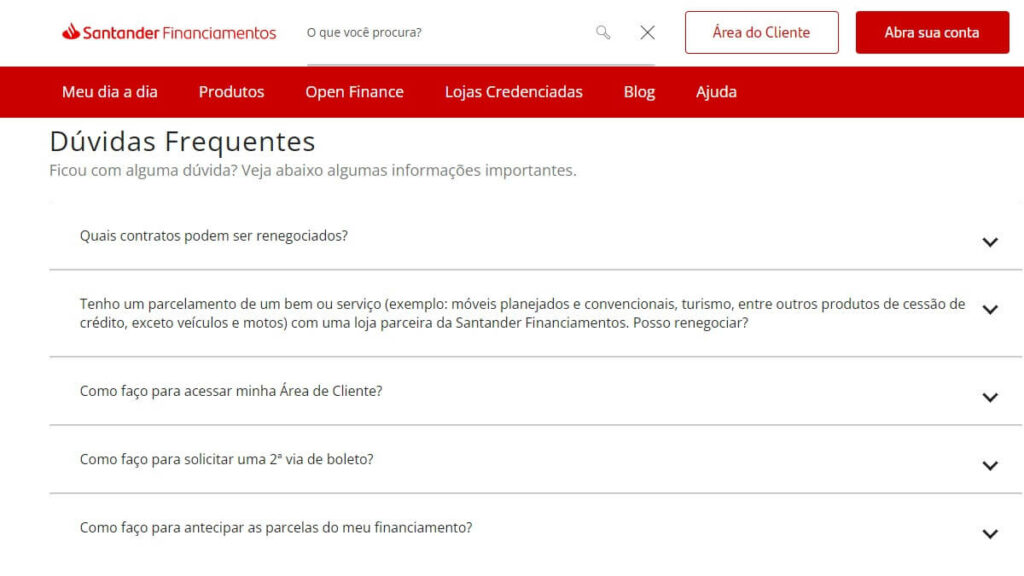 Santander Financiamentos telefone: SAC 0800, WhatsApp, FAQ, ouvidoria e muito mais! 3 FAQ Santander Financiamentos