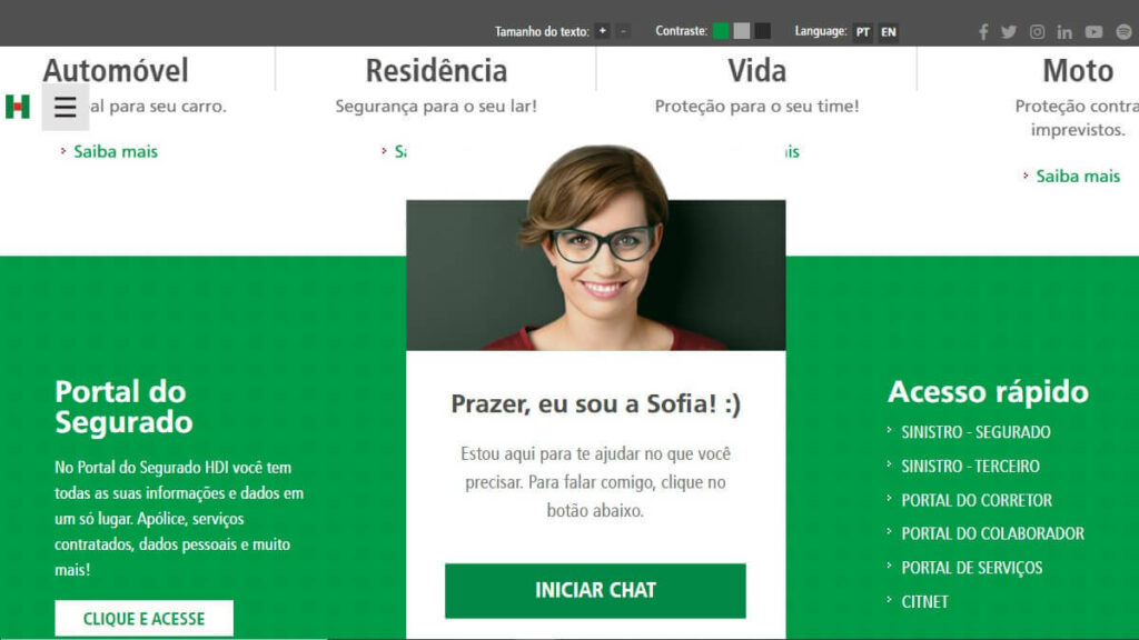 Página inicial HDI Seguros