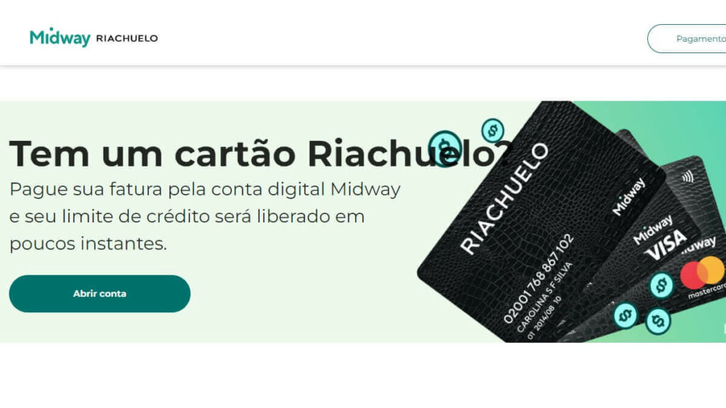Página da Midway do Cartão Riachuelo