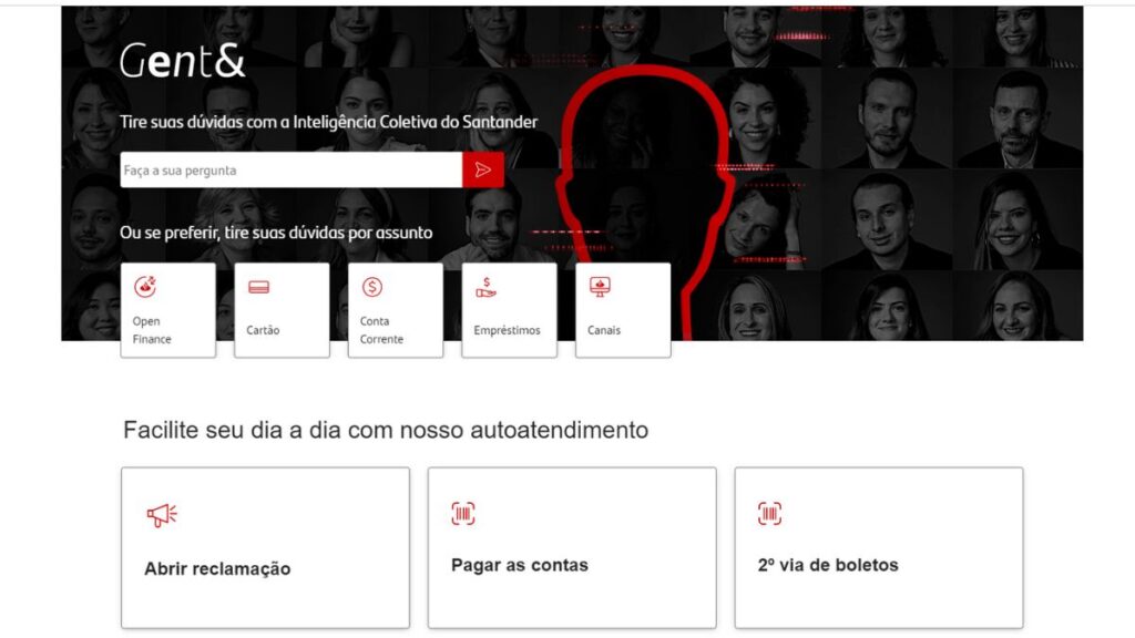Print do FAQ Santander