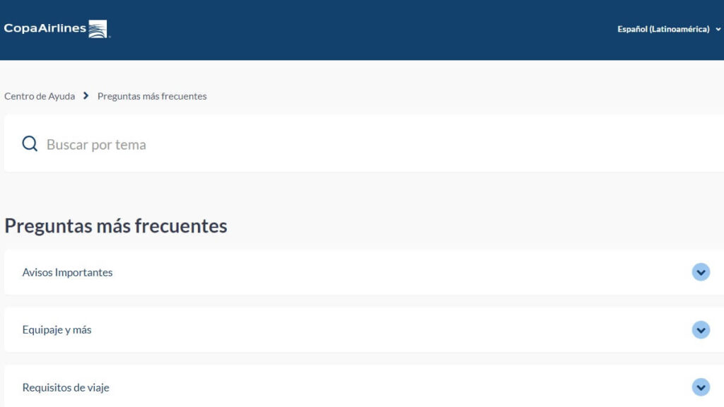 FAQ da Copa Airlines