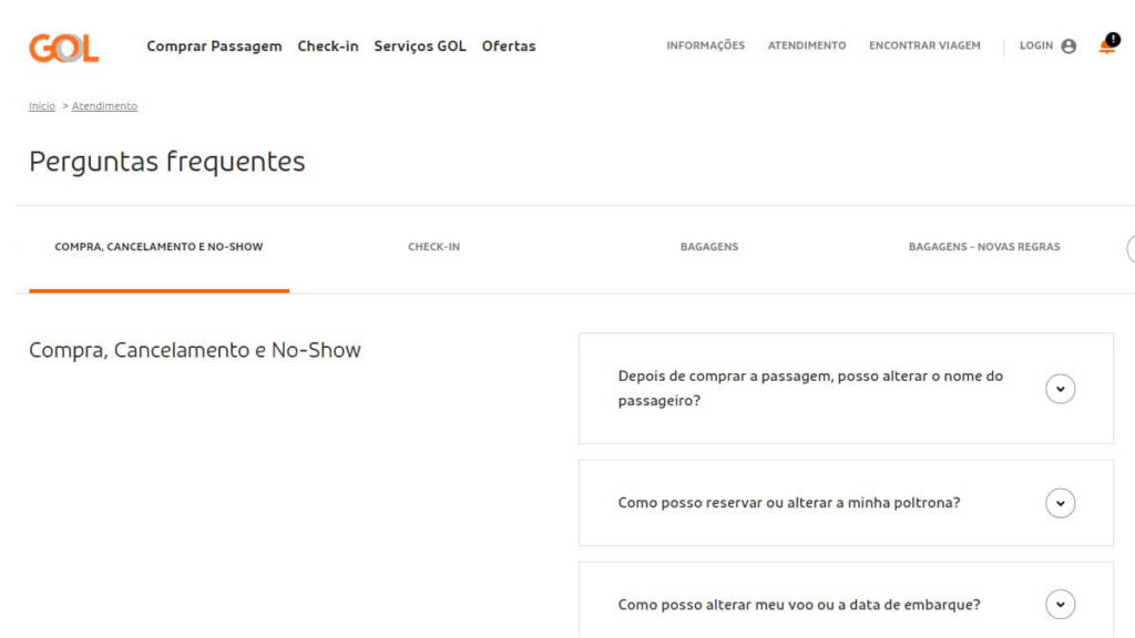 FAQ da Gol