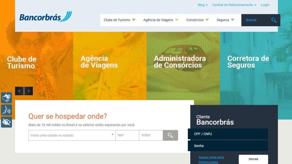 Página inicial da Bancorbrás