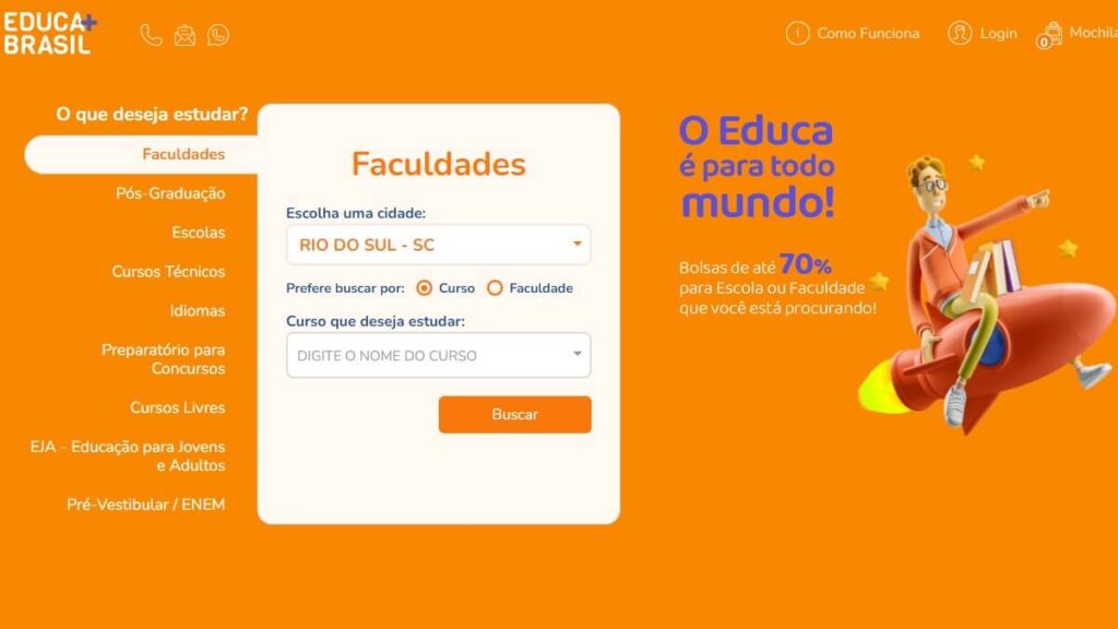 Educa Mais Brasil Telefone: WhatsApp, Central de Atendimento, FAQ e mais! 2 Página inicial do Educa Mais Brasil