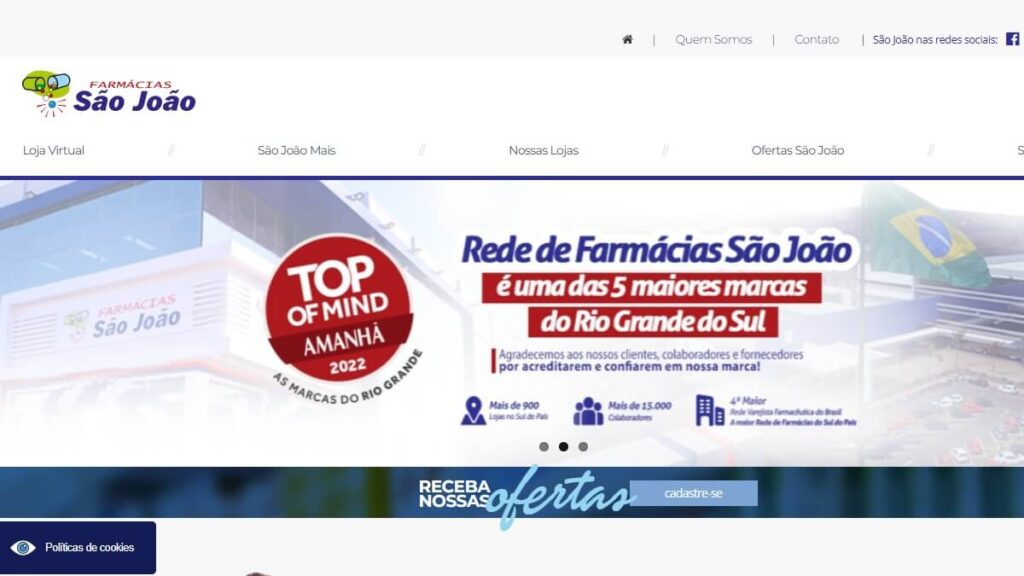 Farmácia São João Telefone: WhatsApp, SAC 0800, Ouvidoria e atendimento! 2 Página inicial da Farmácia São João