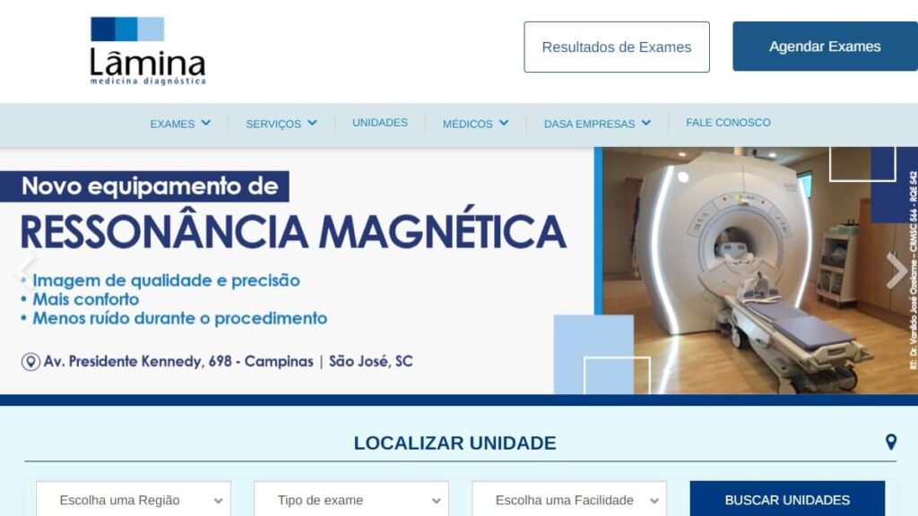 Página inicial da Lâmina