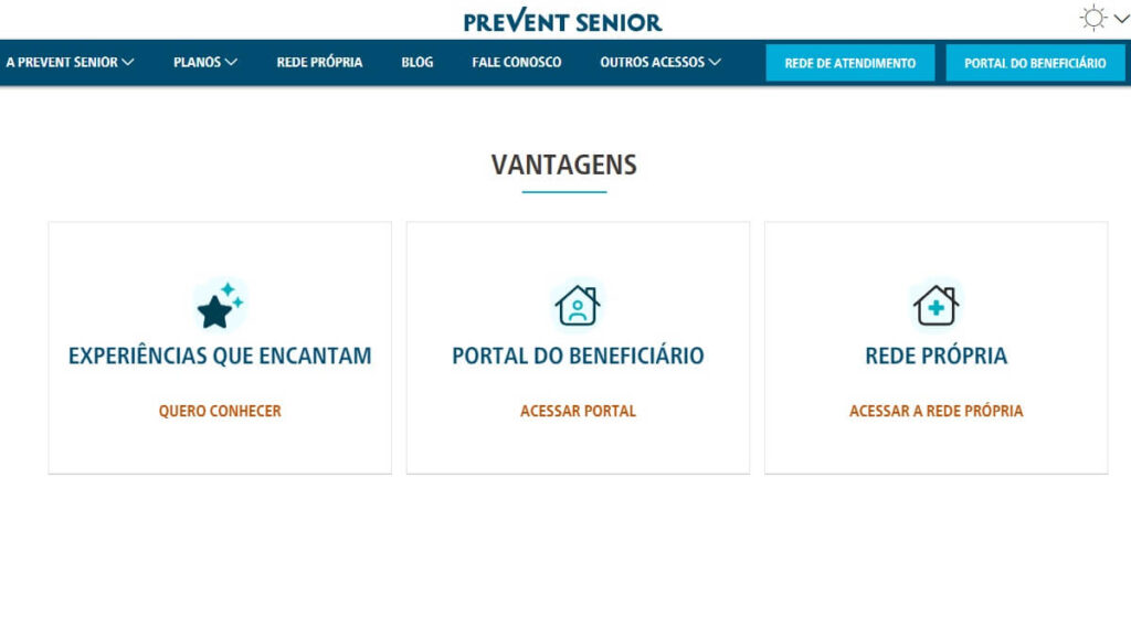 Página inicial Prevent Senior