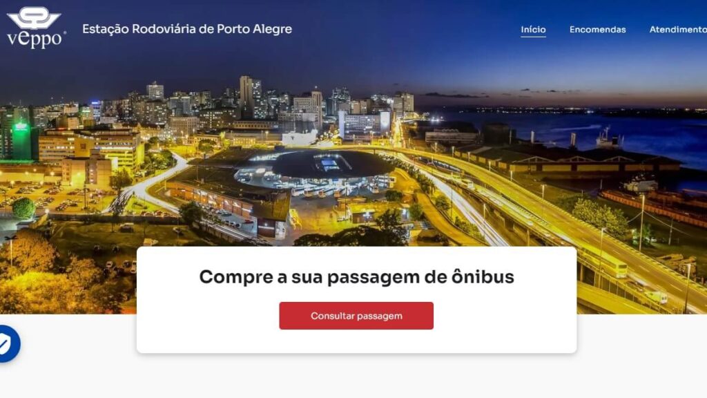 Página inicial da Rodoviária de Porto Alegre