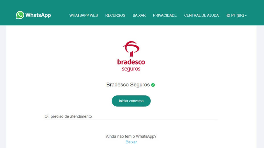 WhatsApp Web Bradesco Seguros