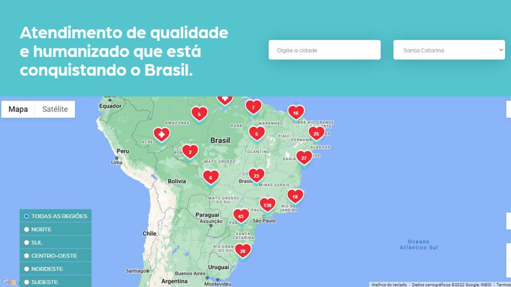 Buscador de Unidades do AmorSaúde
