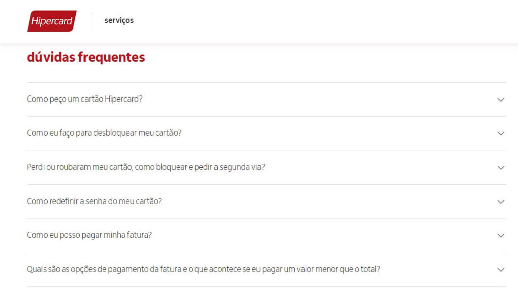 FAQ da Hipercard