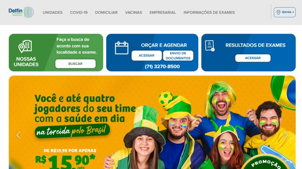 Página inicial da Delfin