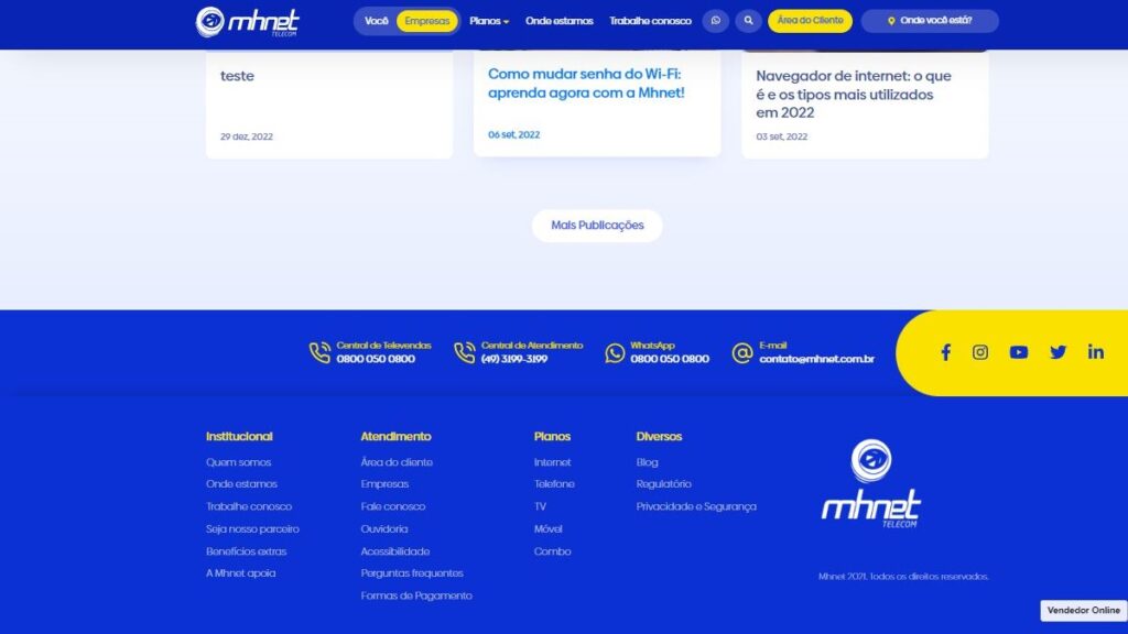 Mhnet WhatsApp: Telefone, e-mail, 0800, ouvidoria e mais! 3 Contatos Mhnet
