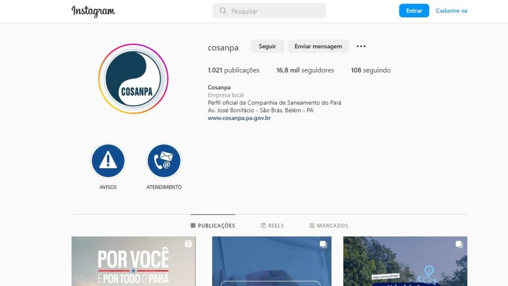 Cosanpa WhatsApp: Telefone, e-mail, fax, 0800 e demais contatos 2 Cosanpa Instagram