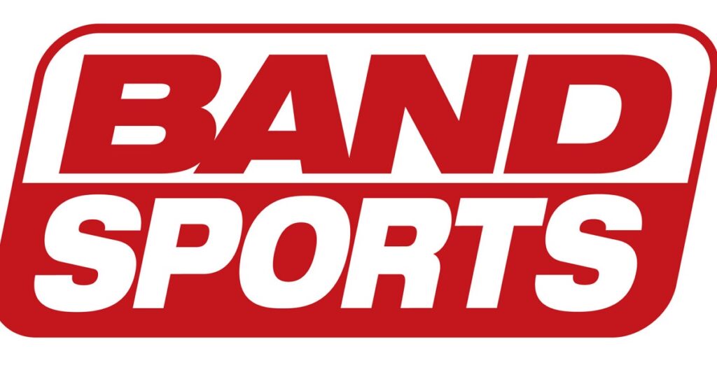 Logo da Band Sports nas cores branco e vermelho.