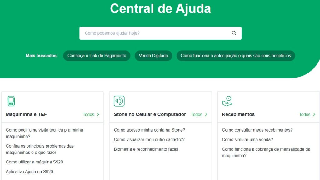 Central de Ajuda da Stone