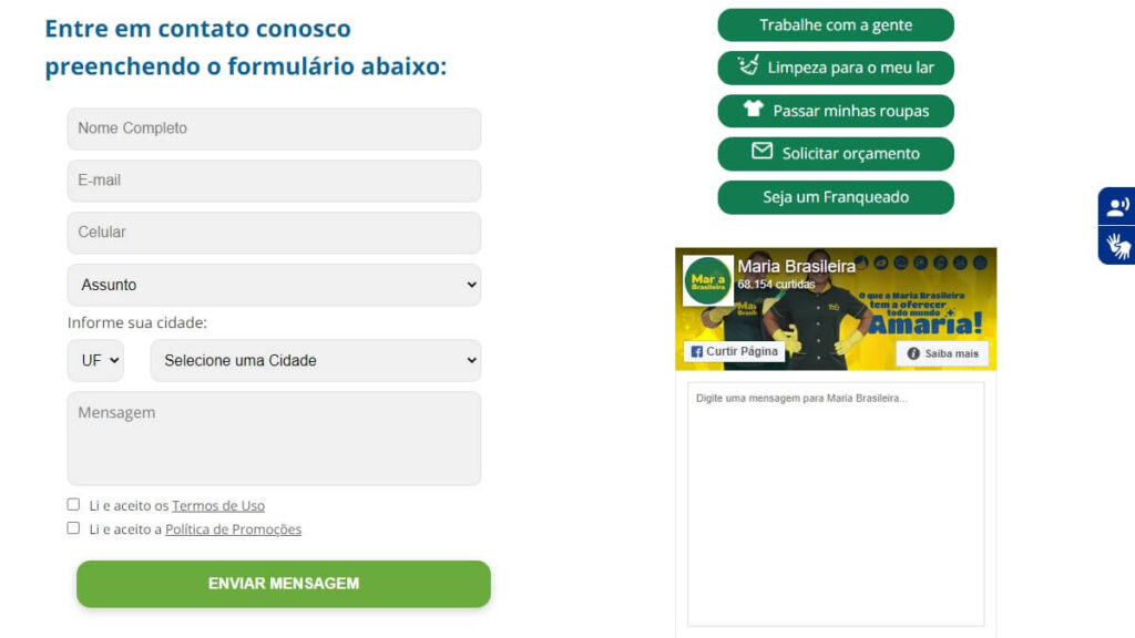 Fale Conosco da Maria Brasileira