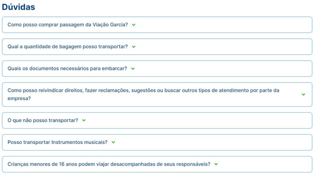 WhatsApp Viação Garcia: SAC 0800, Fale Conosco e mais! 2 FAQ da Viação Garcia