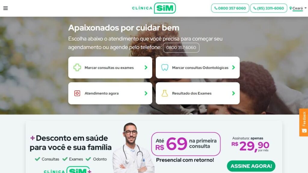 Clínica Sim Telefone WhatsApp: SAC 0800, Fale Conosco, Ouvidoria e mais! 2 Página inicial da Clínica Sim