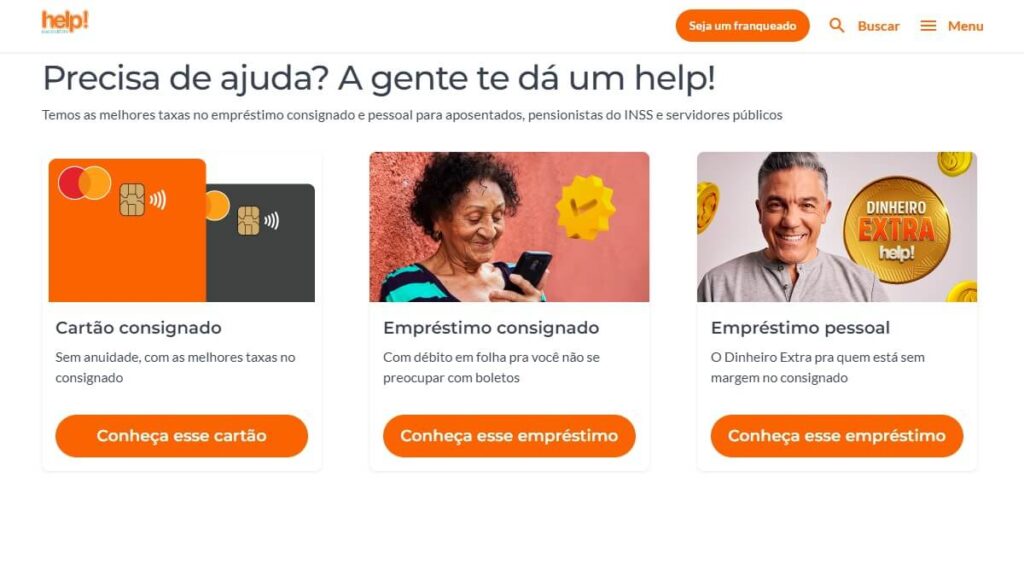 Help Empréstimo WhatsApp: SAC 0800, Televendas, Ouvidoria e mais! 2 Página inicial do site da Help