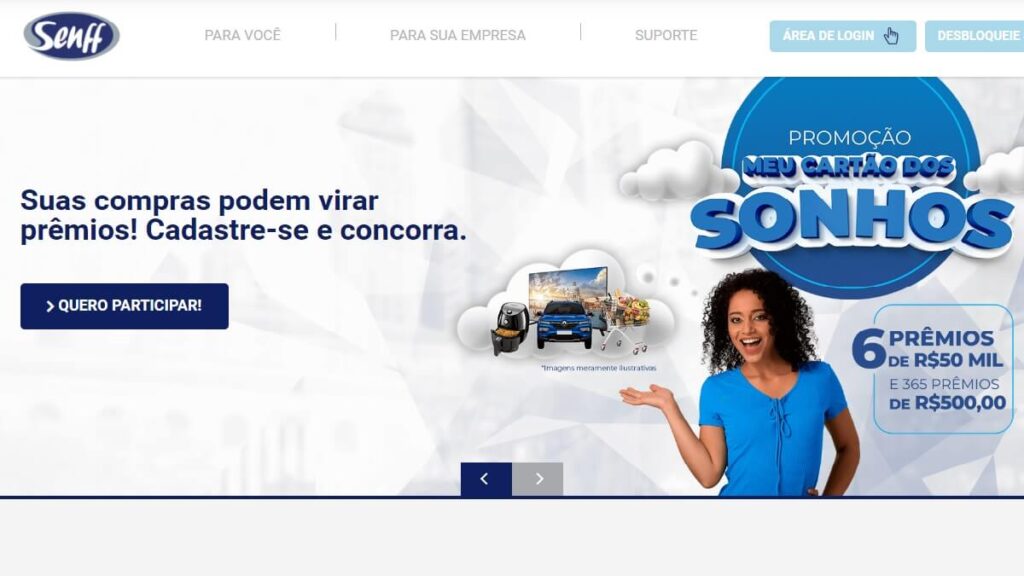 Página inicial da Senff