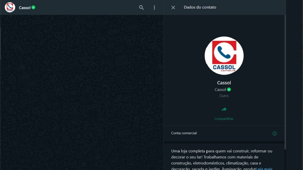 Cassol WhatsApp: Telefones, 0800 e outras formas de contato! 2 Print Screen Chat do WhatsApp da Cassol.