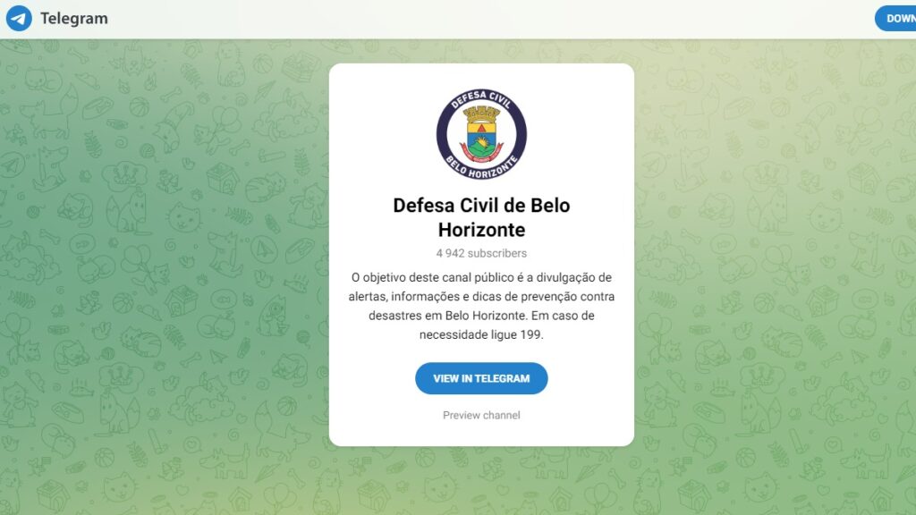 Defesa Civil BH WhatsApp: Telefones, 0800, Telegram e demais contatos! 2 Print Screen Telegram da Defesa Civil de Belo horizonte.