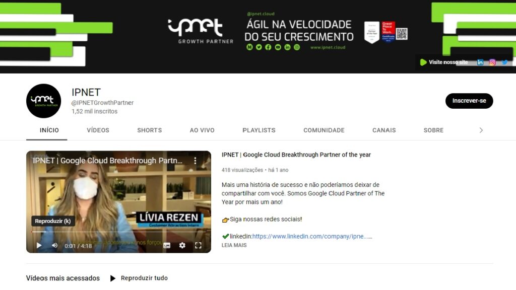 Ipnet WhatsApp: Telefones, ouvidoria, e-mail, 0800 e outros contatos! 4 Print Screen do Youtube da Ipnet.