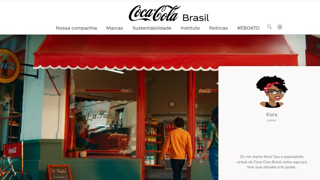 Print Screen do Chat Online da Coca Cola.