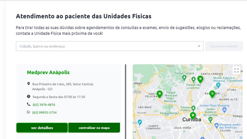 Print Screen das unidades físicas da MedPrev