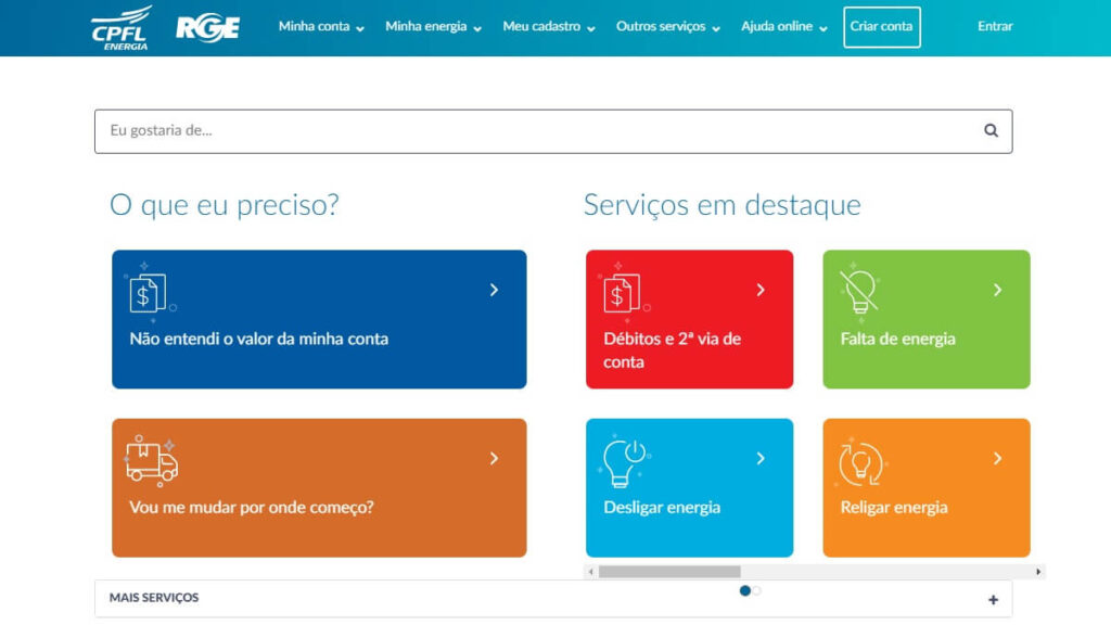 CPFL 2ª Via: Veja aqui como solicitar uma nova guia da sua conta de luz! 2 Página de serviços no site da CPFL