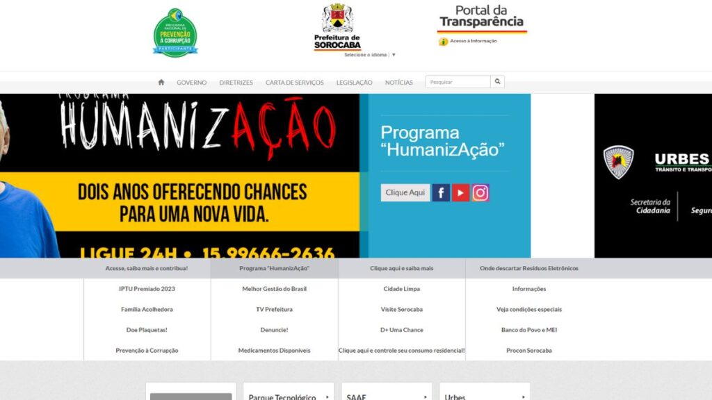 IPTU Sorocaba: Guia, 2ª via e consulta prefeitura 2 Print do site da prefeitura de Sorocaba