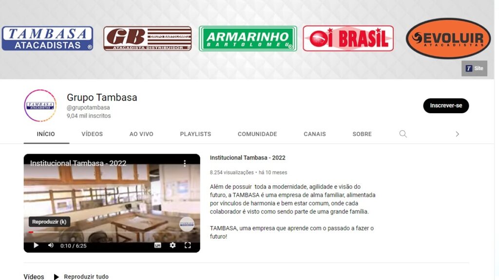 Tambasa WhatsApp: Telefones, 0800, SAC e outras formas de contato! 3 Print Screen do canal do Youtube da Tambasa.