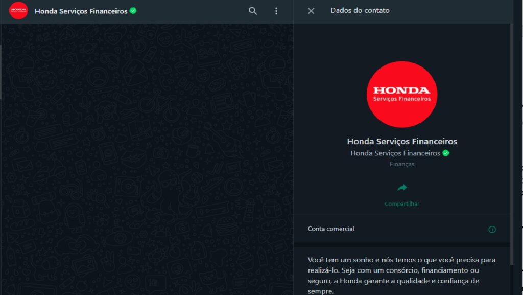 Número do WhatsApp da Honda: Telefones, e-mail, SAC, 0800 e demais canais! 2 Print Screen do número do whatsapp da Honda.