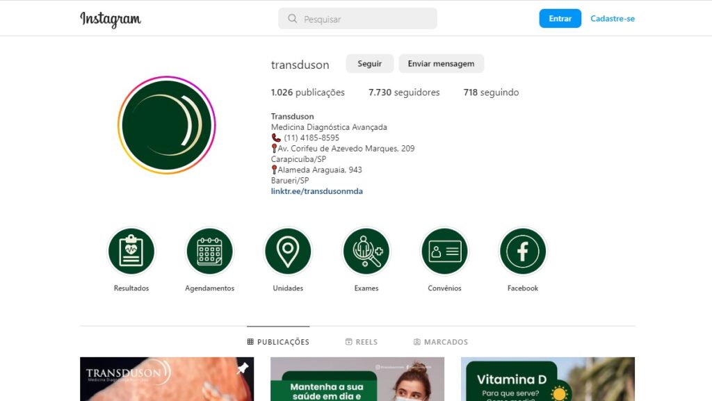 Transduson Carapicuíba WhatsApp: Telefones, E-mail, SAC, 0800 e outros contatos! 3 Print Screen do Instagram da Transduson