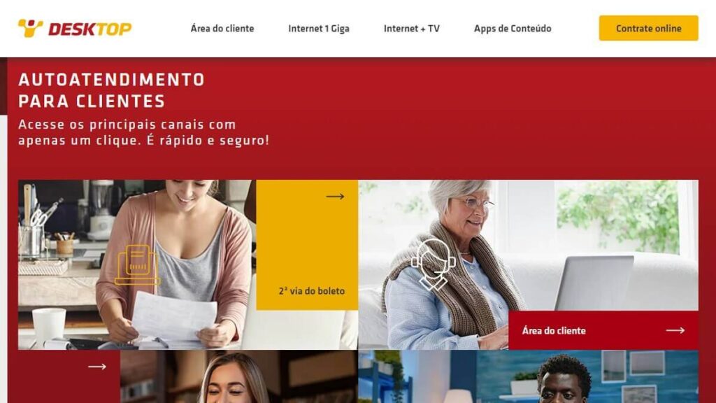 Desktop Internet Boleto: Veja como emitir uma nova guia de sua fatura! 2 Área do Cliente no site da Desktop