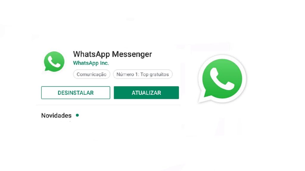 Print da opção de atualizar o WhatsApp